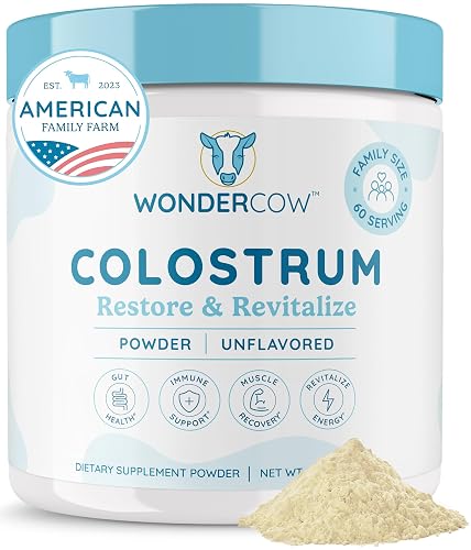 WONDERCOW Grass Fed Colostrum Supplement Powder for Gut Health, Immune ...