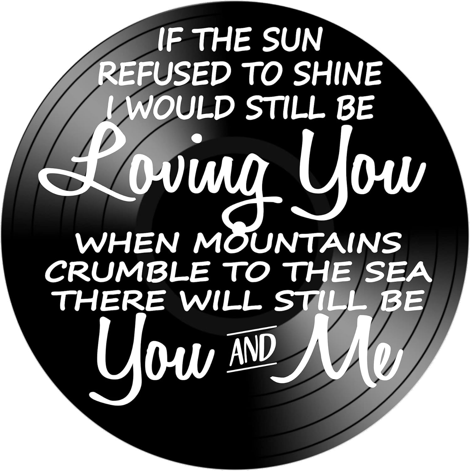 Mixed Media - Thank You Zeppelin Song Lyric Art on a Upcycled Repurposed Vintage Vinyl Record, Wall Decor