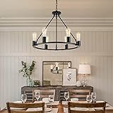 Senyshilon Black Chandelier, 6-Light Dining Room
