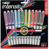 BIC Intensity Fashion Assorted Colors Permanent Markers, 12-Count | Ultra Fine Point, Non-Slip Grip for Comfort and Control, Unique Snap Cap Prevents Dry Out, Durable Tip Prevents Wear Down