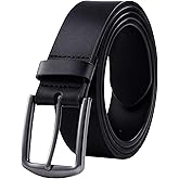 KM Legend mens Leather Dress Belt for Work Business and Casual