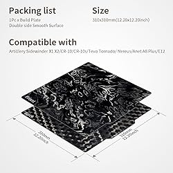 Upgraded QiDi Plus 4 Build Plate 310x310mm, Double