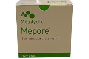 Molnlycke EA/1 MEPORE ADHERENT DRESSING, SIZE 7CM X 5M (NON-STERILE)