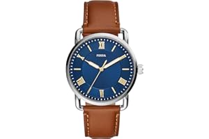 Fossil Men's Copeland Quartz Stainless Steel and Leather Three-Hand Watch