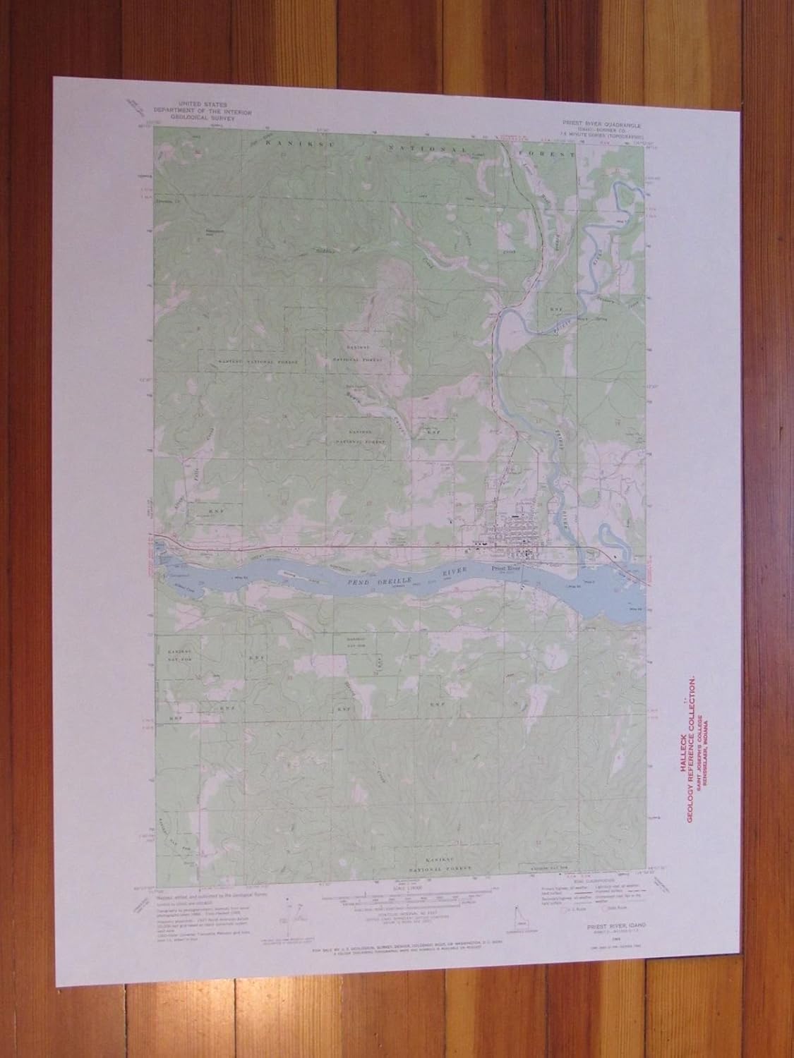 Priest River Idaho 1971 Original Vintage USGS Topo Map