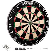 GSE Regulation Size Dartboard Game Set with Darts, Several Styles Available | Dartboard and Baseball Game Set, Bristle/Sisal/Paper Material, Easy Hanging, Official Size, 18 in, for Indoor or Outdoor