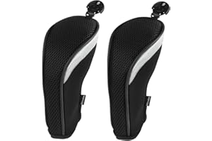 Andux Pack of 2 (All The Same Size) Mesh Golf Hybrid Club Head Covers with Dial No. Tags