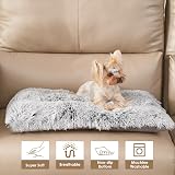 EHEYCIGA Fluffy Small Dog Crate Bed Calming Non Slip Grey 60x45x7.5cm view 4