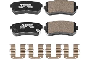 HECHENQICHE Rear Ceramic Brake Pads with Hardware for Hyundai Elantra, Sonata, Tucson, Accent, Kia Cadenza, Forte Koup, Rio, Rio5, and for Sportage