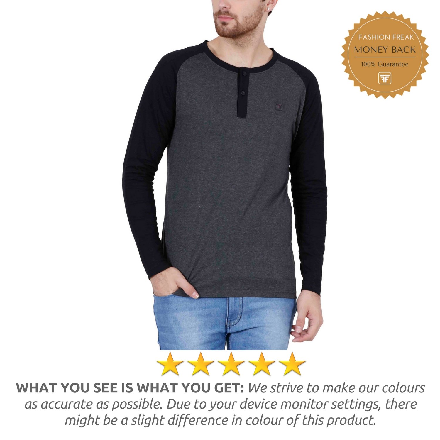 fashion freak men's cotton full sleeve t-shirt