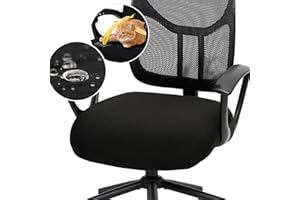 DIVA EN CAMINO DEC Water-Resistant Stretchable Desk Office Chair Seat Cushion Covers - Universal Spandex Computer Chair Slipcover - Removable Washable Cushion Protectors for Dogs, Cats
