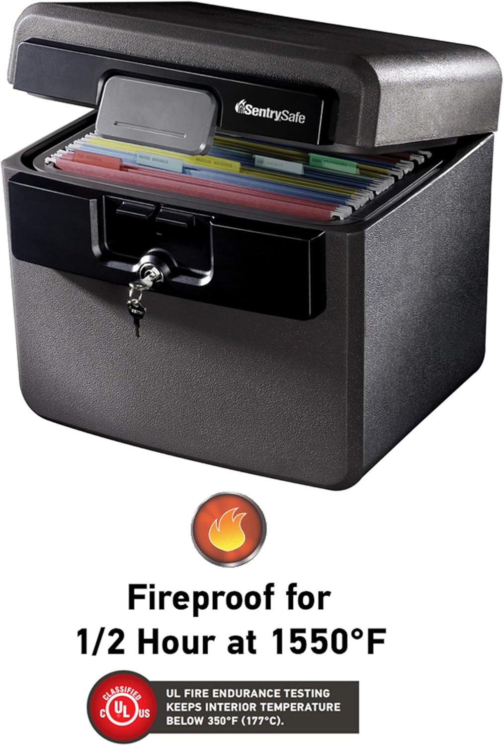 SentrySafe HD4100 Fireproof Safe and Waterproof Safe with Key Lock 0.65 Cubic Feet - - 