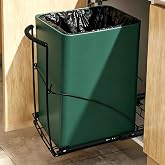 Dooniass Pull Out Trash Can Under Cabinet Trash Can Organizer with Soft Close Rail Adjustable Cabinet Trash Can Pull Out Kit Under Sink Slide Out Shelf(Bin Not Included), Fits 7-13 Gallo