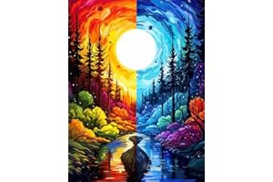 SUYALOO Moon Diamond Painting Kits for Adults - 5D Diamond Art Kits for Adults Kids Beginner,DIY Four Seasons Scenery Round Full Drill Paintings with Diamonds Gem Art for Home Wall Decor Gifts 11.7x15.8inch