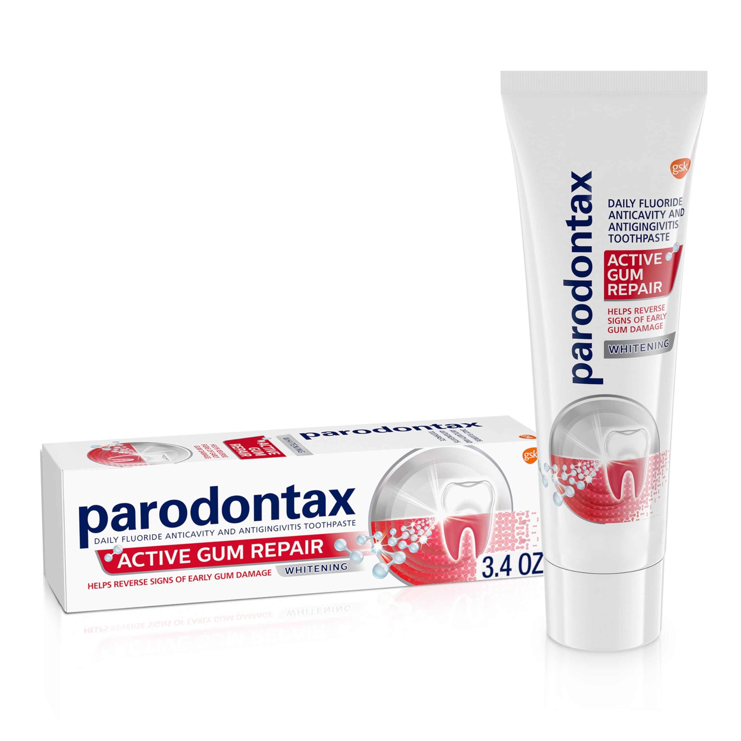 Photo 1 of Parodontax Active Gum Repair Whitening Toothpaste for Bleeding Gums - 3.4 oz Tube