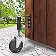 Ronlap Gate Wheels for Wooden Gate, Gate Caster Wheel Spring Loaded for Metal Tube Swing Gate Fence Gate Wheel for Gates Heavy Duty Outdoor Farm Vinyl Wood Gate Rollers, 220 Lbs, 4 Inches, Black