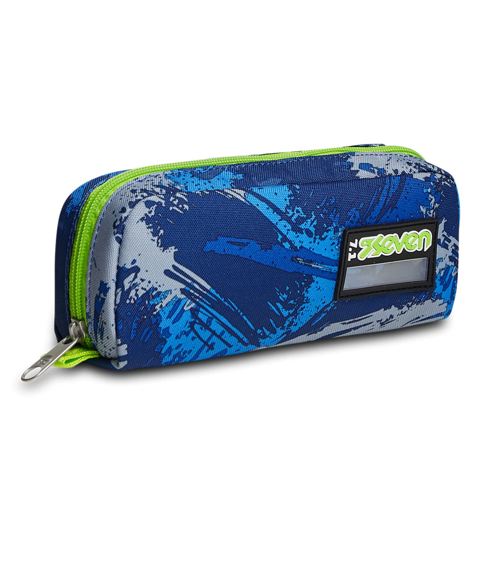 Seven Pencil Case Pencil Case Stationery Bag Girls Boys School and High School Teens Multicolor, Dark Blue/Green, 21 Centimeters, Pen Holder