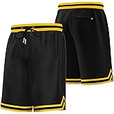 KXK Men’s Mesh Basketball Shorts,Athletic Shorts Gym Running Training Shorts with Pockets