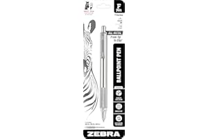 Zebra Pen F-701 Retractable Ballpoint Pen, 0.8mm Fine Point, Stainless Steel Barrel, Ideal for Teacher Gifts, School Supplies and Office Supplies, Black Ink, 1-Pack (29411)