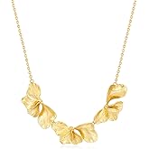 FILMOON Statement Flower Necklace for Women Gold Plated Chunky Floral Collar Boho Choker Jewelry