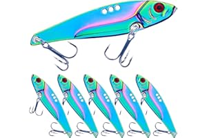 LURESMEOW Fishing Lures Blade Bait for Bass Walleye Trout for Freshwater Saltwater Metal Hard Blade Baits Fishing Blade Lure Spoons 5PCS with Box