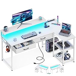 Coleshome 48 Inch L Shaped Gaming Desk with 2