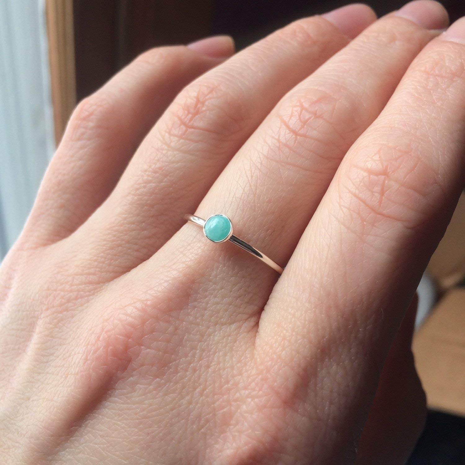 Amazon Com Amazonite Stacking Ring Amazonite Ring Natural Gemstone Ring Amazonite Amazonite Jewelry Gemstone Stacking Ring Real Gemstone Gift Handmade