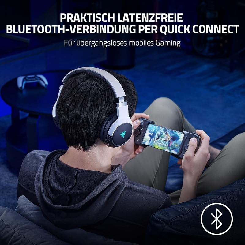 Kaira Pro - Dual Wireless PlayStation 5 Headset mit Haptik HyperSense, 50 mm-Treiber, Hyperclear Kardioiden-Mikrofon, Lautstärkeregler, SmartSwitch, RGB Chroma Schwarz-Weiß