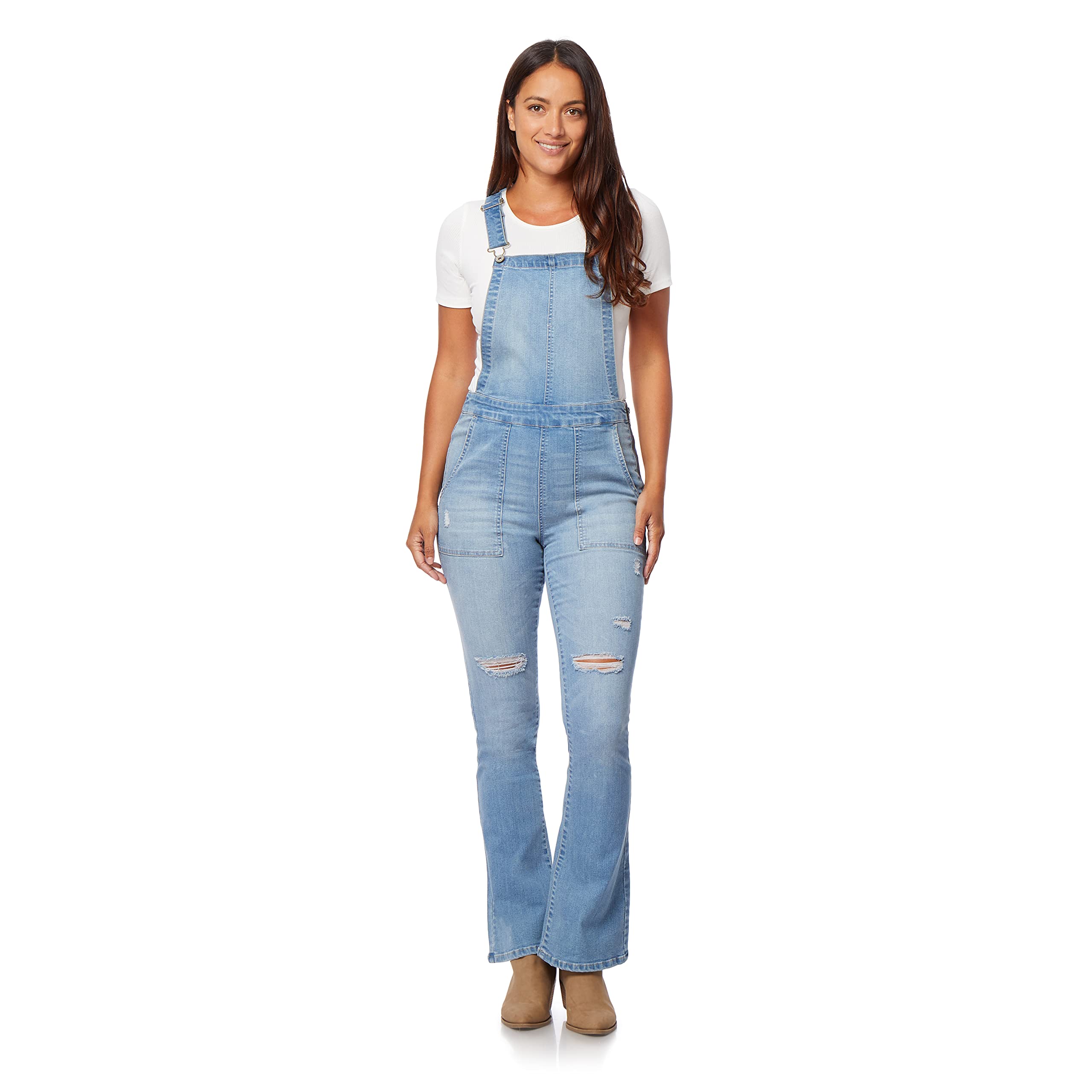 WallFlower Women’s Overalls Juniors (Standard and Plus), Cina, Medium