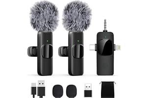Labstandard Wireless Lavalier Lapel Microphone for iPhone, iPad, mini Video Recording Mic for Interview Video Podcast Vlog YouTube & Livestream, Noise Reduction, Plug & Play (3-in-1 Port)