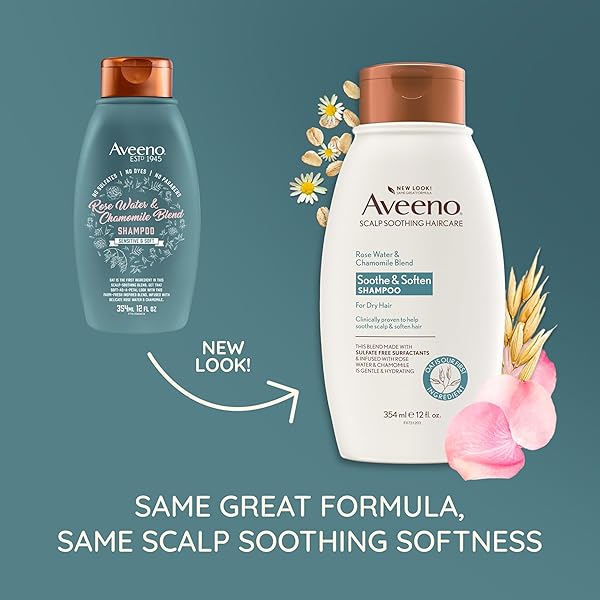 AVEENO SCALP SOOTHING ROSE WATER CHAMOMILE BLEND SHAMPOO, FRESH, 12 FL OZ