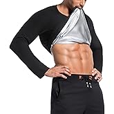 Meiosuns Sauna Sweat Suit for Men Weight Loss Heat Trapping Workout Waist Trainer Compression Long Sleeve Sweat Sauna Shirt