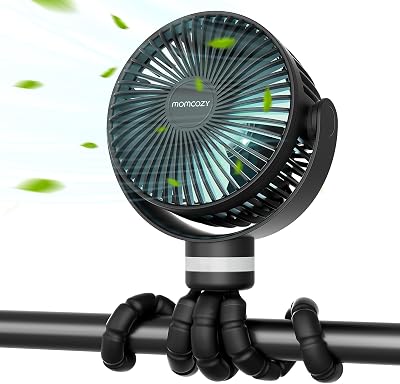 momcozy Portable Pram Fan 8000mAh 27H Battery 360° Rotate 4 Speeds
