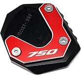ZYAKOMO CNC Motorcycle Kickstand Pad For TRANSALP XL750 CB750 Hornet Red | For 2026 XL750 TRANSALP 750 2025 CB750 Hornet CB1000 2024 2023, side stand extension accessories, wider base prevents sinking
