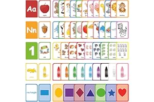 ZazzyKid Flash Cards for Toddlers Learning: 54 Double Sides Flashcards for Alphabets, Numbers, Colors, Shapes - Educational Toys for Preschool