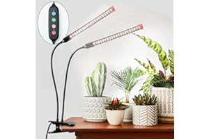 Gamechanger! 18W Power Home Plug, NOT 10W Adapter, FECiDA 2Head Clip Grow Lights for Seed Starting with Timer, Enough Bright Like Sun Full Spectrum Grow Lights for Indoor Plants, Bonsai, Seedlings