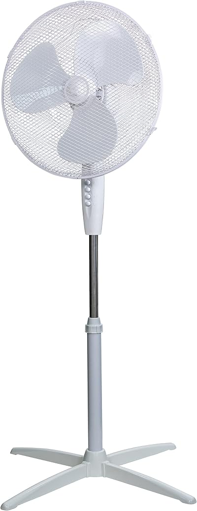 Russell Hobbs 16 Inch Pedestal Fan White 3 Speed Adjustable Height RHPPF1621