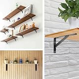 HAOCHEN Heavy Duty Shelf Brackets 2 Pcs 120x200 mm Black Triangle Shelving view 4