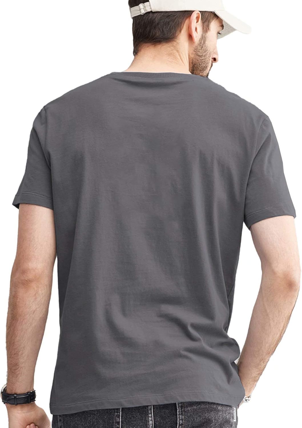 LecGee Men's Cotton Henley Shirt Short Sleeve Regular Fit Henley Top Casual Fashion T-Shirt with Buttons: Clothing