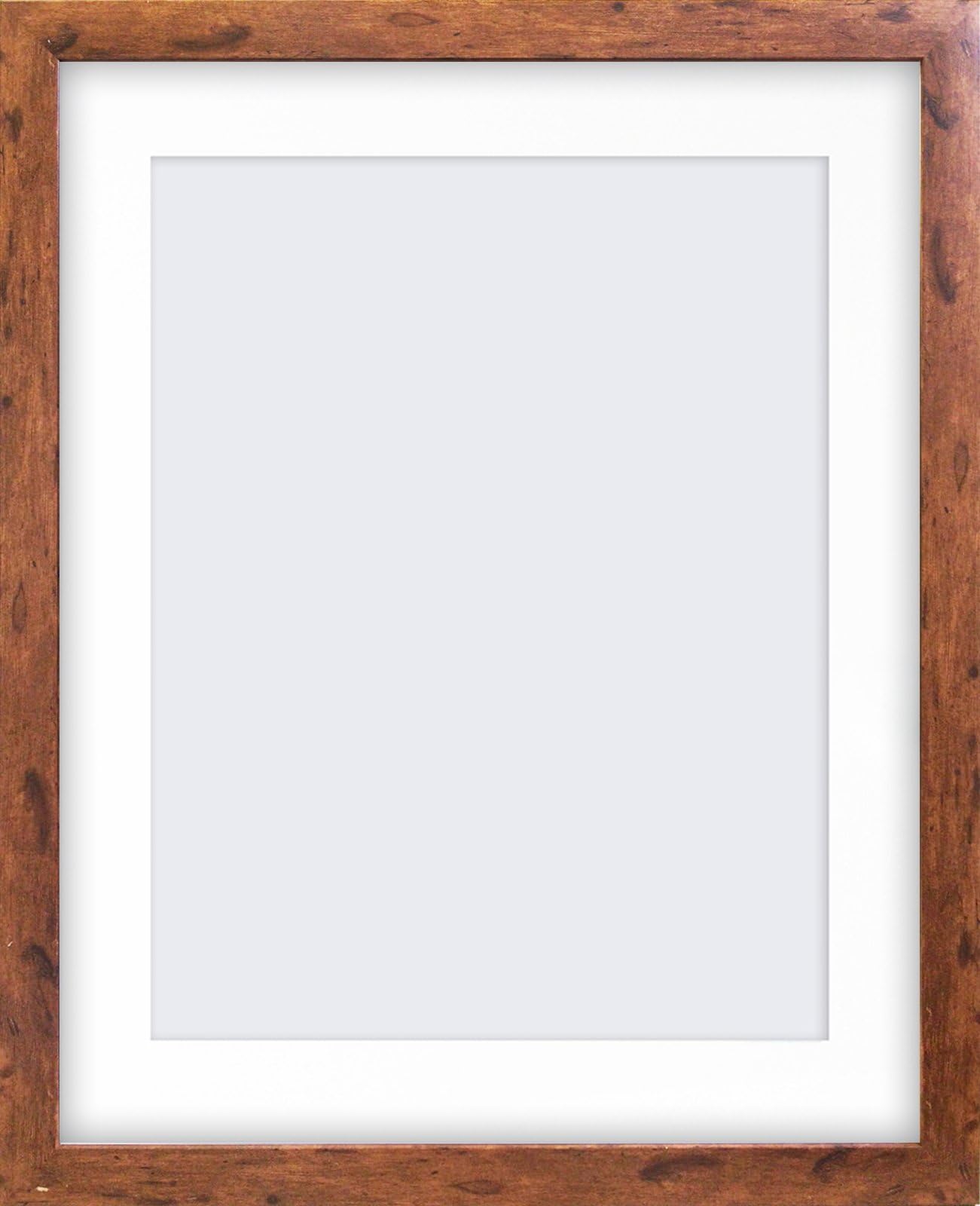 20x16" Rustic Wood Effect Photo Frame With Mount & Glass Window (Width 3cm)