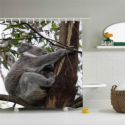 Shower Curtain Liners Creative Cute Koala Bear And Kangaroo Polar