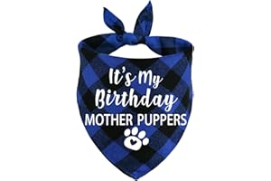 STMK Dog Birthday Bandana, It' s My Birthday Mother Puppers Multi Sizes Dog Birthday Boy Bandana for Small Medium Large Dogs Cats Pets (Blue, Large)