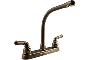 Dura Faucet DF-PK210C-ORB Hi-Rise RV Kitchen Sink Faucet with Classical Levers (Oil Rubbed Bronze)