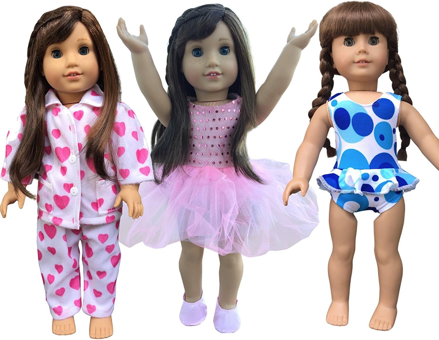 In-Style American Girl Doll Clothes Accessories To Fit 18 Inch Dolls 3 Outfits