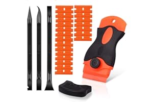 SRXAMZUS 20PCS Plastic Razor Blades, 3 Kinds of Two-Way Scratch-Free Scrapers for Car Wrapping, Window Glass, Label & Glue Removal