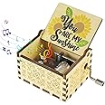 Gzdiyty You are My Sunshine Music Boxes, Wooden Engraved Vintage Hand Crank Unique Colorful Musical Box Gifts for Christmas, Anniversary, Wedding, Birthday, Thanksgiving Day