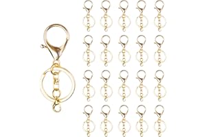 ZOLOAJAY 20sets Lobster Claw Clasps Hook with Flat Split Keychain Ring with Swivel Trigger Clip with Little Lobster Clasp for DIY Craft Jewelry Making