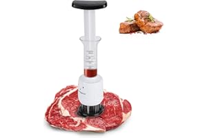 Dioche Meat Marinade Needle Injector, 30 Stainless Steel Blade and Tenderizer Injector, Steaks Flavor Syringe Cook Kitchen Tool, for BBQ, Turkey, Fish, Brisket, Pork and Chicken