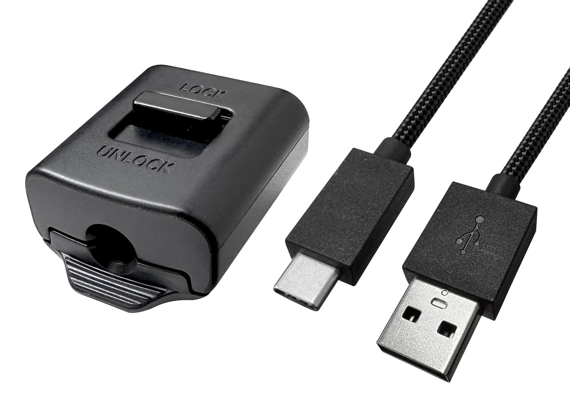Replacement USB-C Cable & Locking Connector Kit for PS5 for DualSense Edge Controller, 9.2FT Braided Charging Camera Cord with Anti-Unplug Lock, Complete Wired Gaming Set Cam
