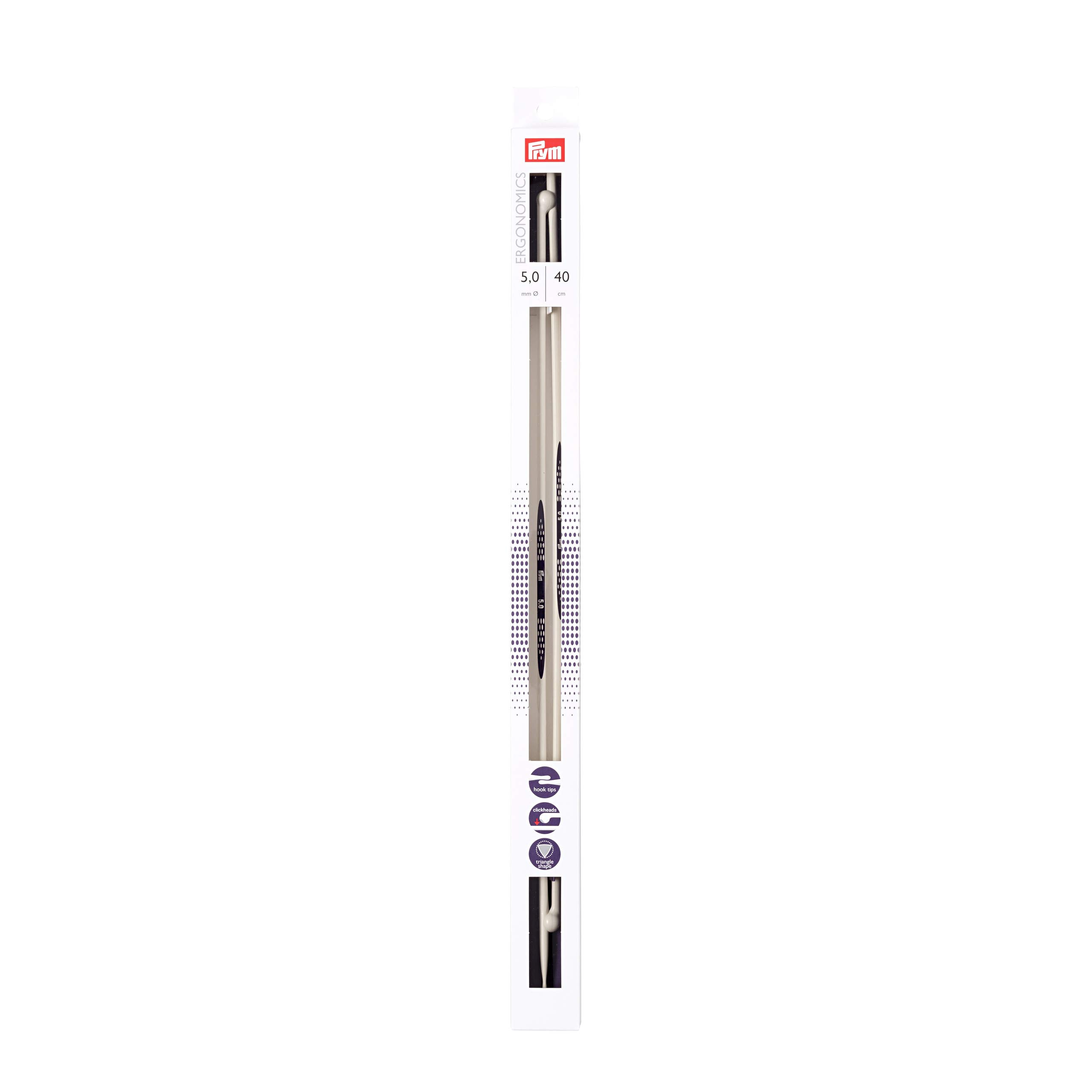 Prym - Ergonomics (40cm, 5.00mm) Single-Pointed Needles - 2 Needles